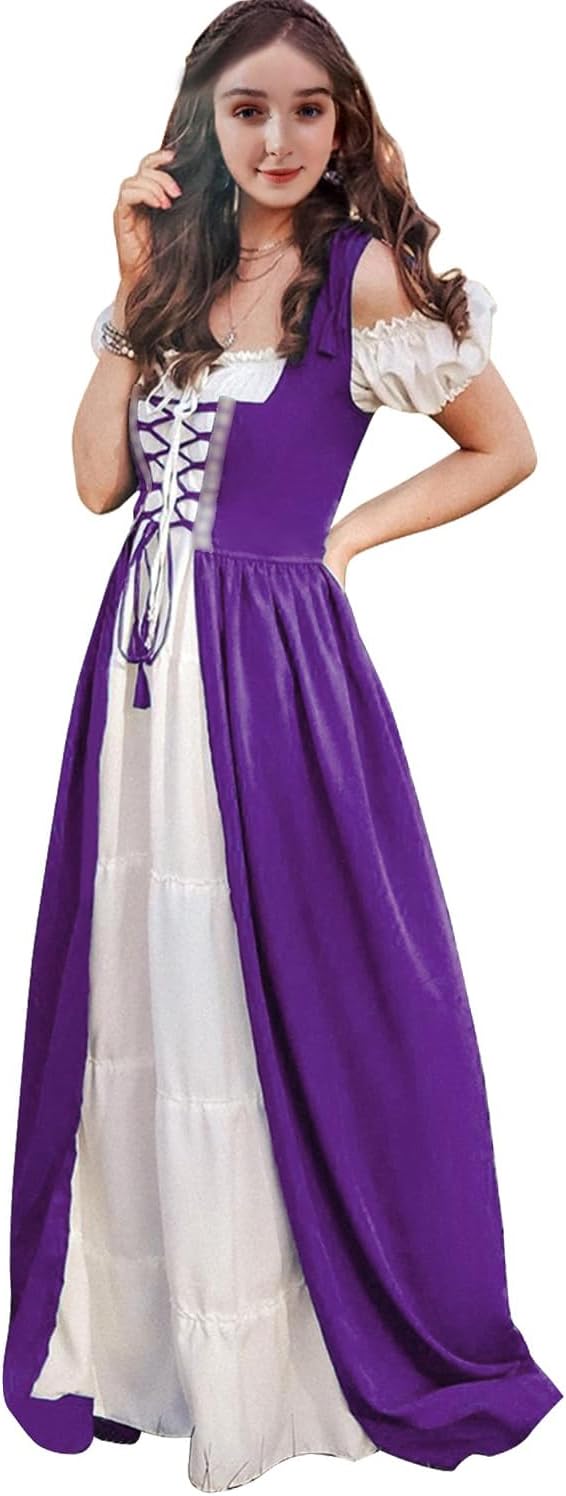 Abaowedding Renaissance Costume Women Medieval Dress for Events