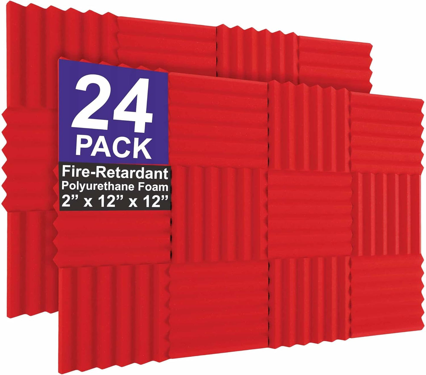 24 Pack Color Acoustic Foam Panel Studio Soundproofing Wedge