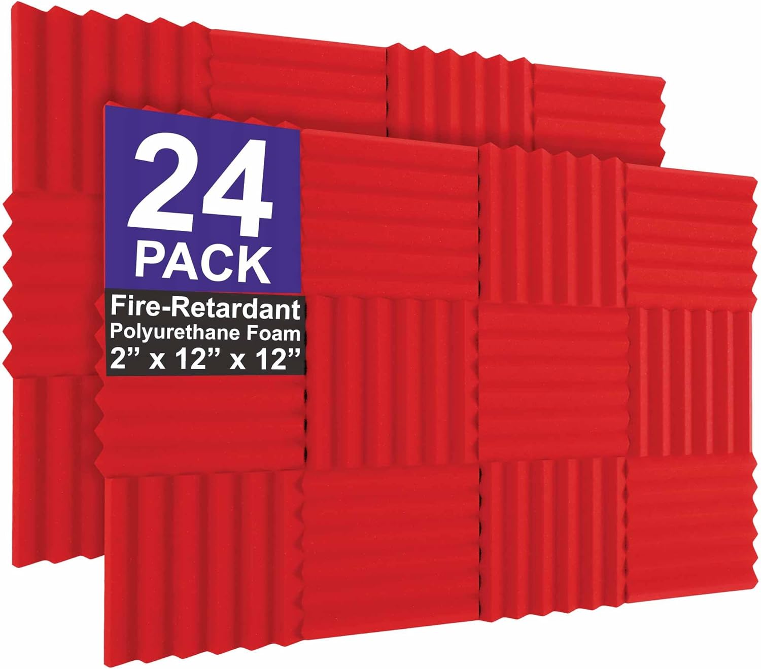 24 Pack Color Acoustic Foam Panel Studio Soundproofing Wedge
