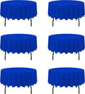 70 in Round Royal Blue Tablecloths 6 Pack - Reusable, Wrinkle