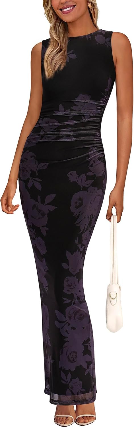 Floral Bodycon Maxi Dress for Wedding Guests in Summer 2025