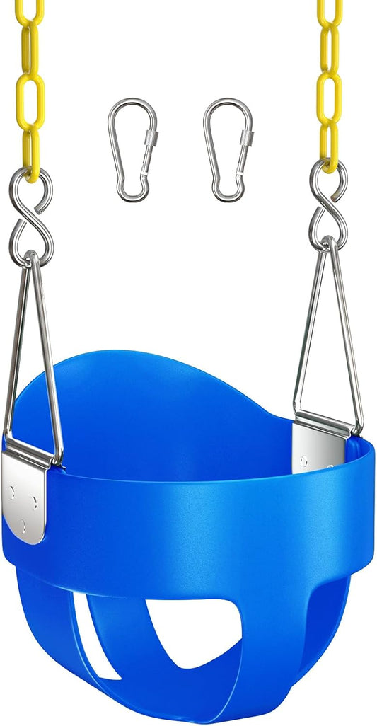 AGPTEK Toddler Swing: High Back, Easy Install, Blue