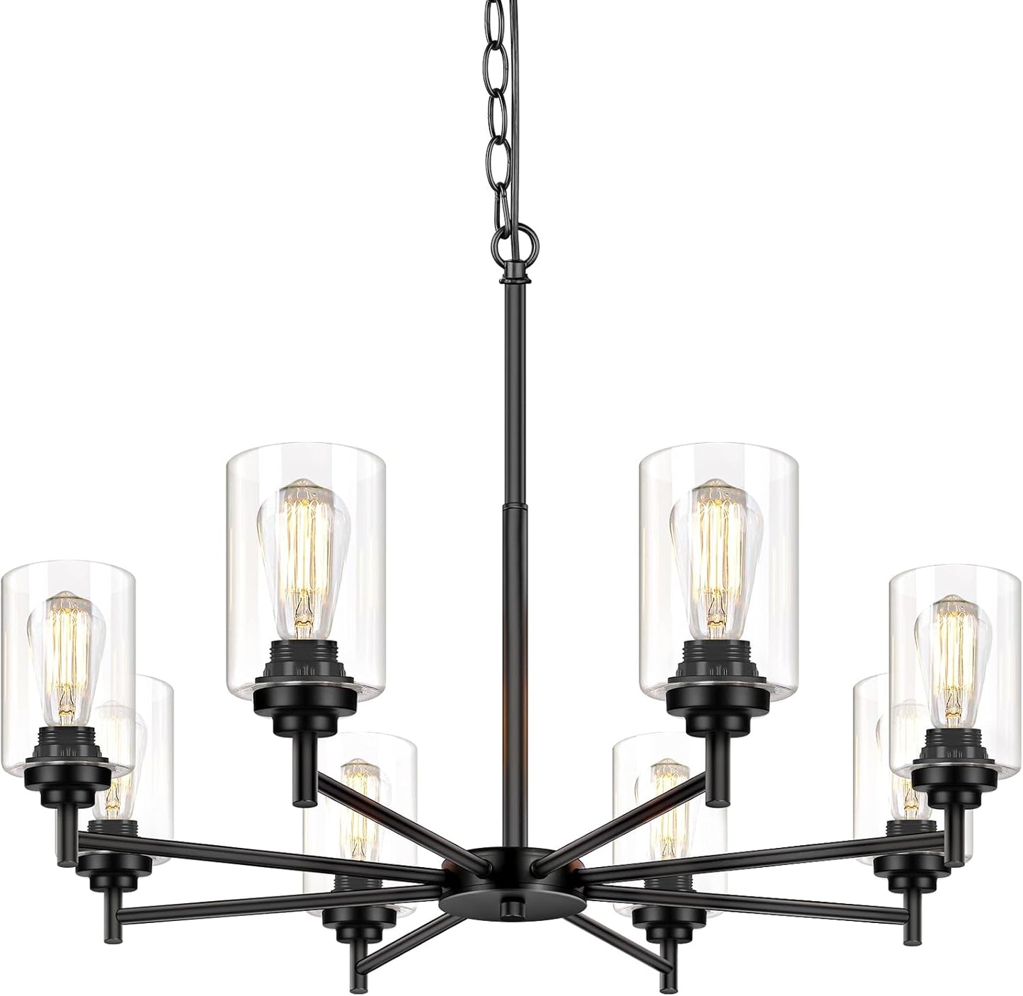 Modern Farmhouse 8-Light Chandelier for Dining Room and Kitchen