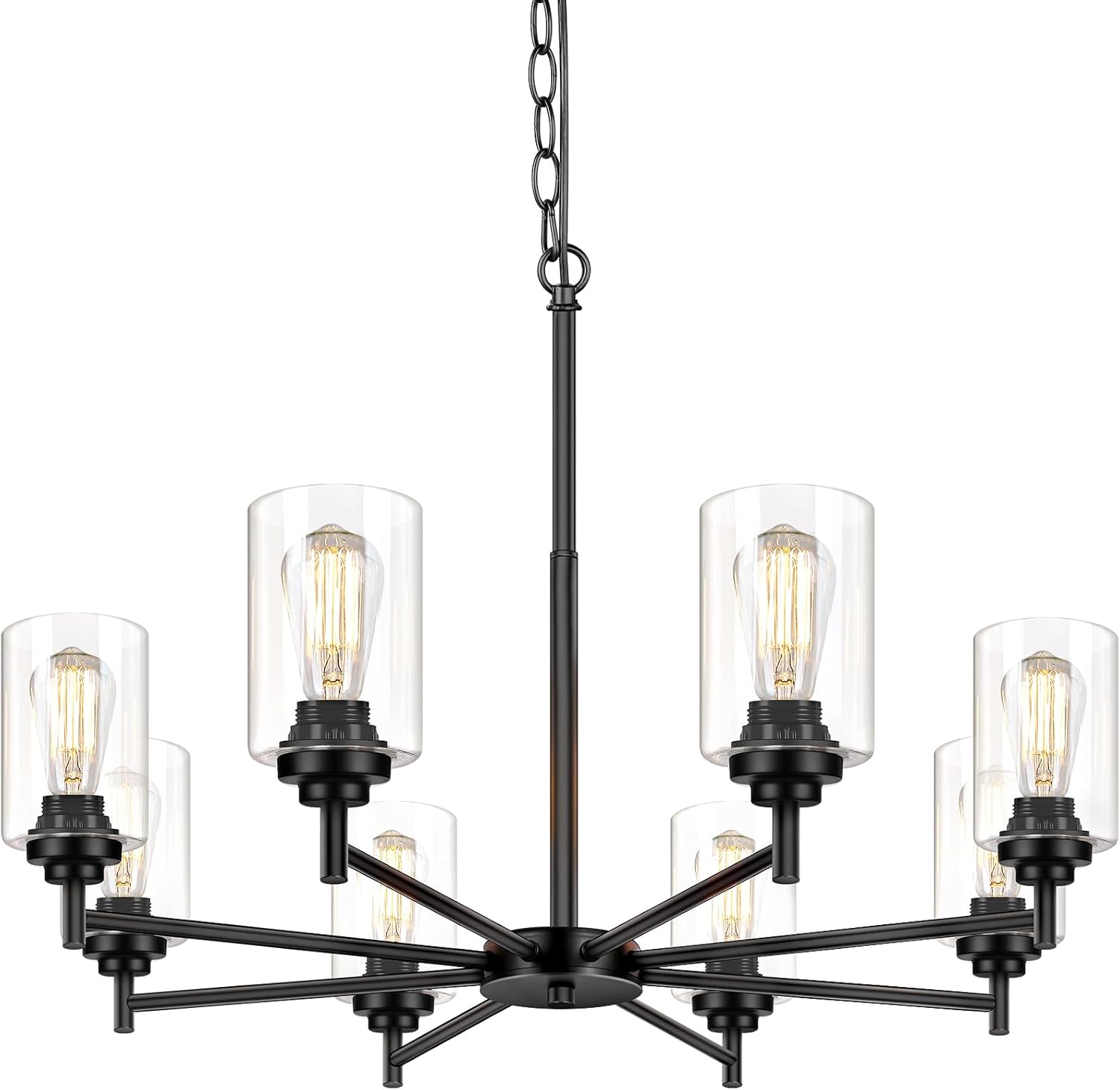 Modern Farmhouse 8-Light Chandelier for Dining Room and Kitchen