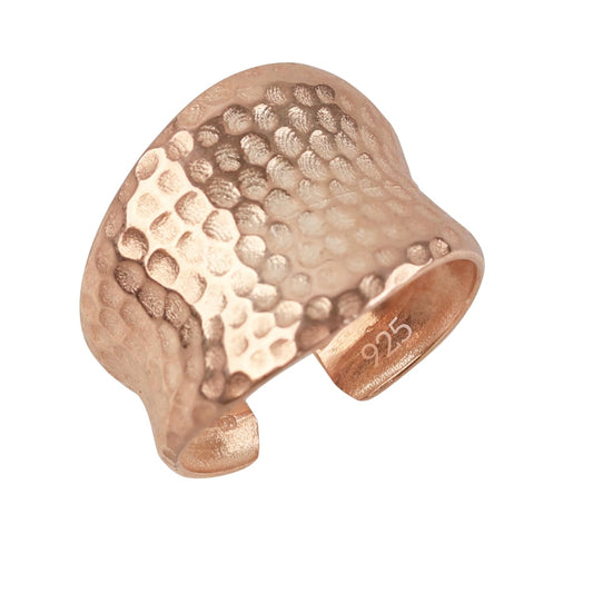 Handmade Hammered 925 Sterling Silver Statement Ring for Women