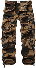 Men's Cargo Pants Military Camo Casual Pants with 8 Pockets
