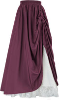 Scarlet Darkness Maxi Long Skirt - Double Layered Renaissance Skirt at