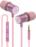 LUDOS Ultra Wired Earbuds in-Ear Headphones - Noise Isolating Pink