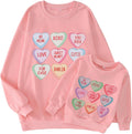 Mommy and Me Valentines Sweatshirt Cute Heart Conversation Matching