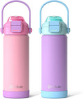 Fimibuke Kids Insulated Water Bottle with 2-in-1 Lid Design