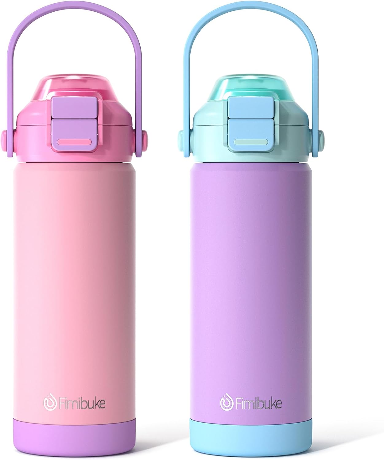 Fimibuke Kids Insulated Water Bottle with 2-in-1 Lid Design