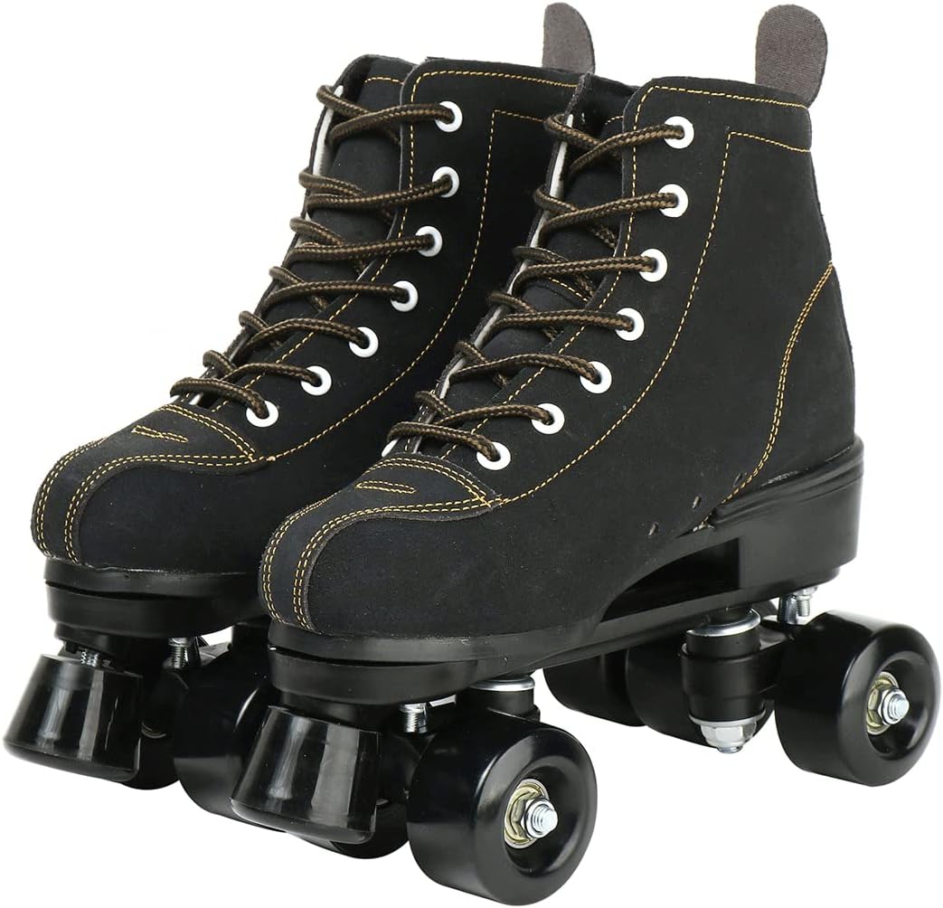 XUDREZ Cowhide Roller Skates for Women and Men High-Top Shoes