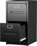 2 Drawer File Cabinet with Lock for Letter Legal A4 - Secure, Smooth