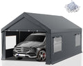 Carport 10x20 FT Heavy Duty Portable Garage Gray - Removable Sidewalls