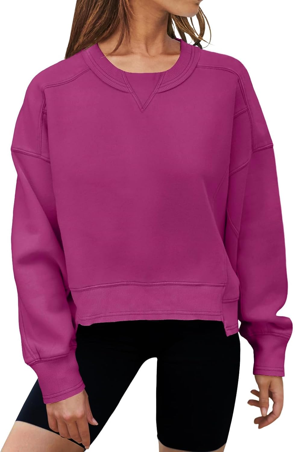 Trendy Oversized Cropped Sweatshirts for Women by MEROKEETY