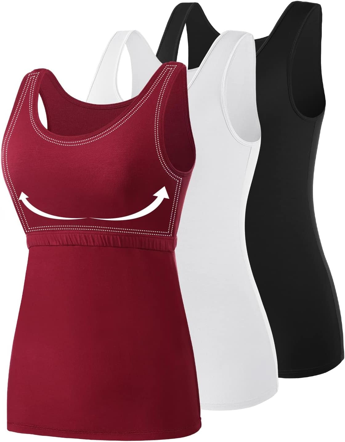 AMVELOP Tank Tops for Women with Built in Bra for Comfort