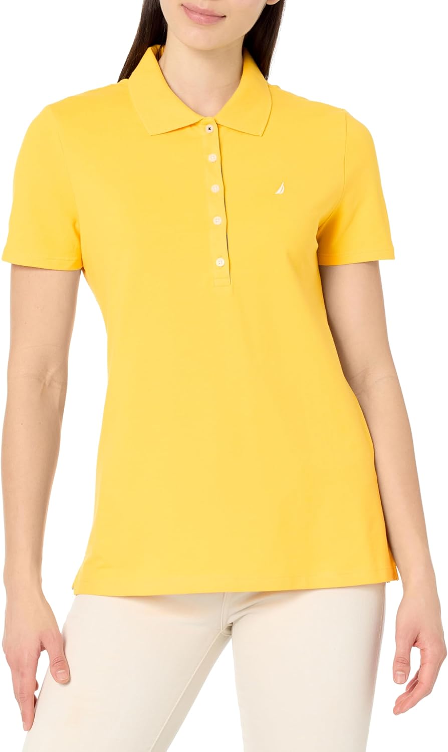 Nautica Womens 5-Button Short Sleeve Cotton Polo Shirt Review