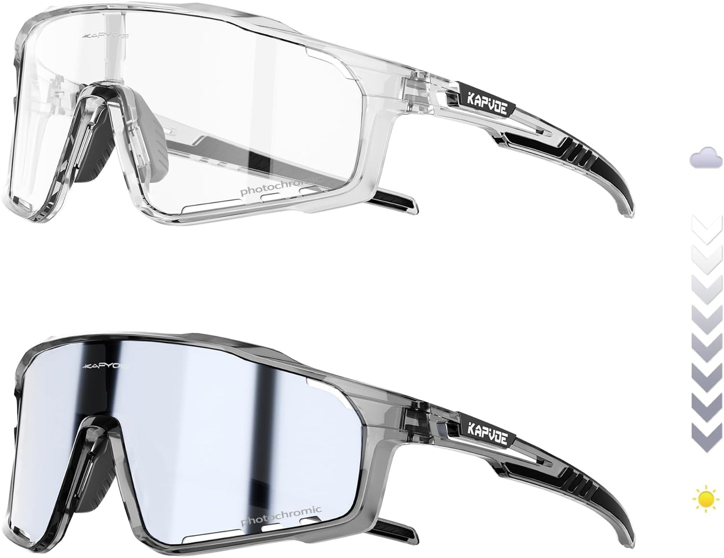 KAPVOE Photochromic Cycling Glasses for All Sports Activities