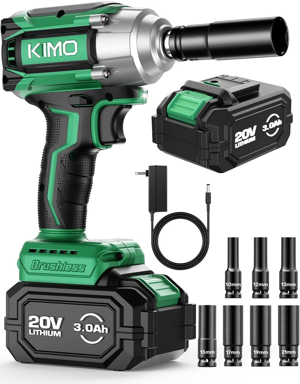 KIMO Cordless Impact Wrench with 350 ft-lbs Torque and Battery