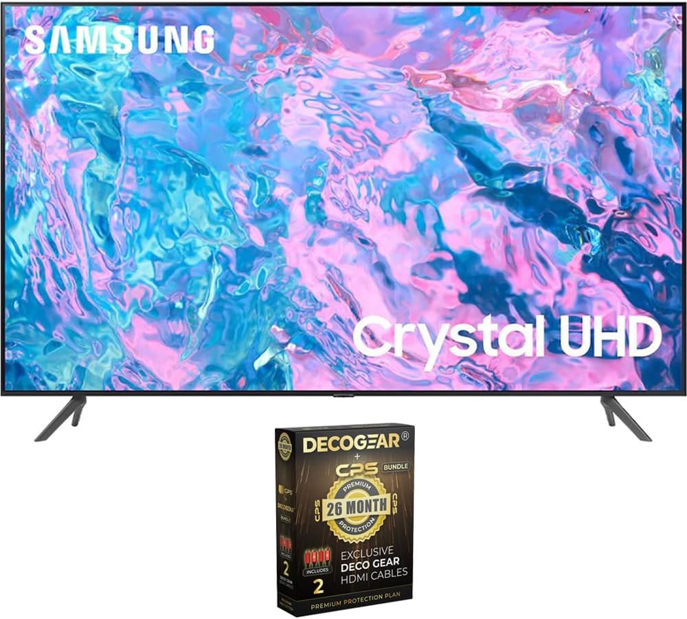 SAMSUNG UN55CU7000 55 inch Crystal UHD 4K Smart TV Bundle