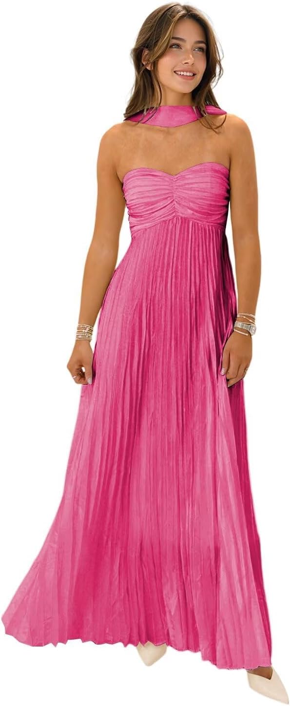 Strapless Bridesmaid Dresses for Women with Scarf 2025 Style