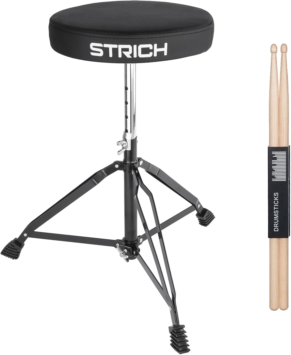 Adjustable Drum Stool Set with Padded Seat for Drummers