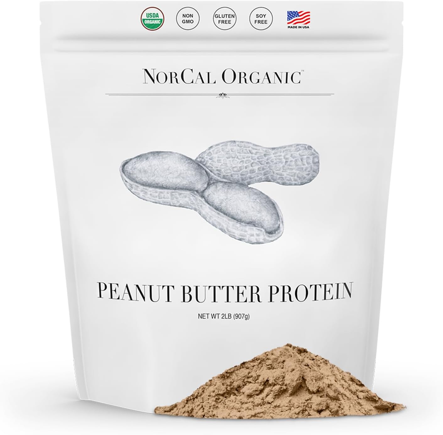 Norcal Organic Peanut Butter Protein Powder - Vegan & Low-Cal