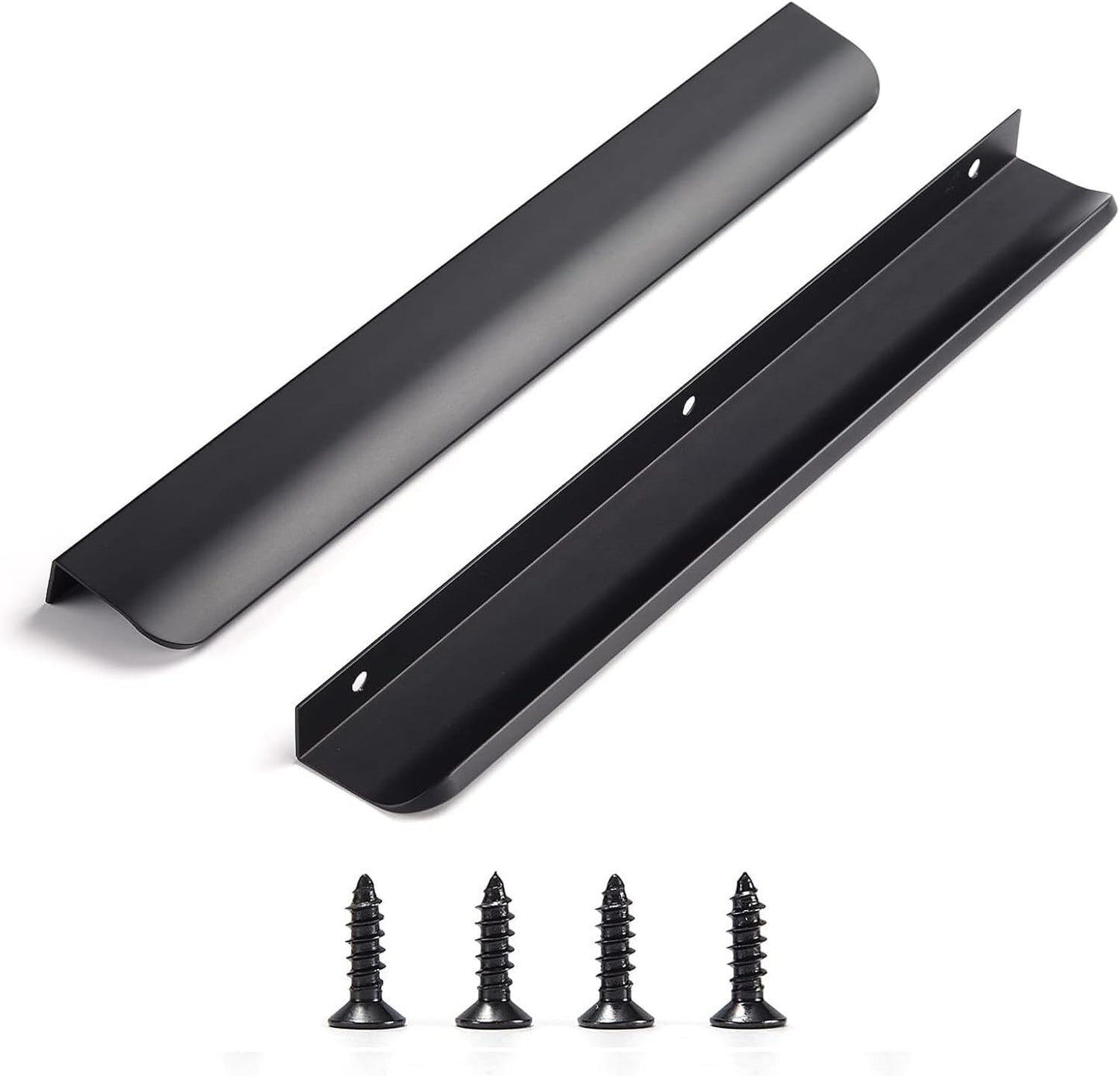 Satanga Edge Black Finger Pulls for Cabinets - Modern Design