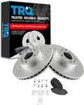 TRQ Front Performance Brake Pad & Rotor Kit - Ceramic G-Coated Pads
