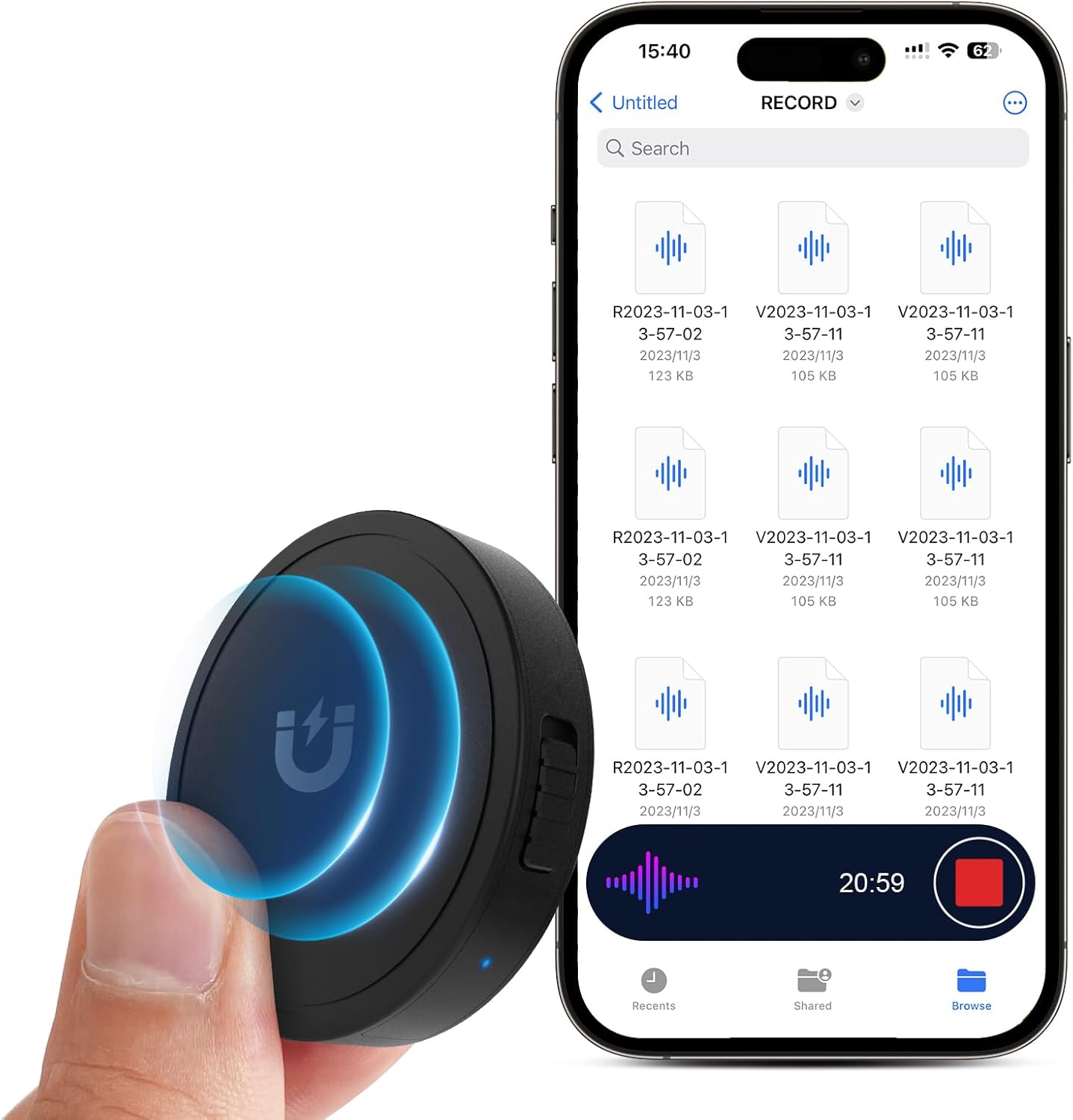 132G Voice Activated Recorder with AI Noise Reduction Technology