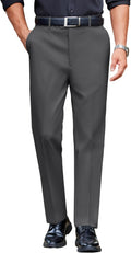 Mens Classic Casual Dress Pants Expandable Waist Slim Fit adopt