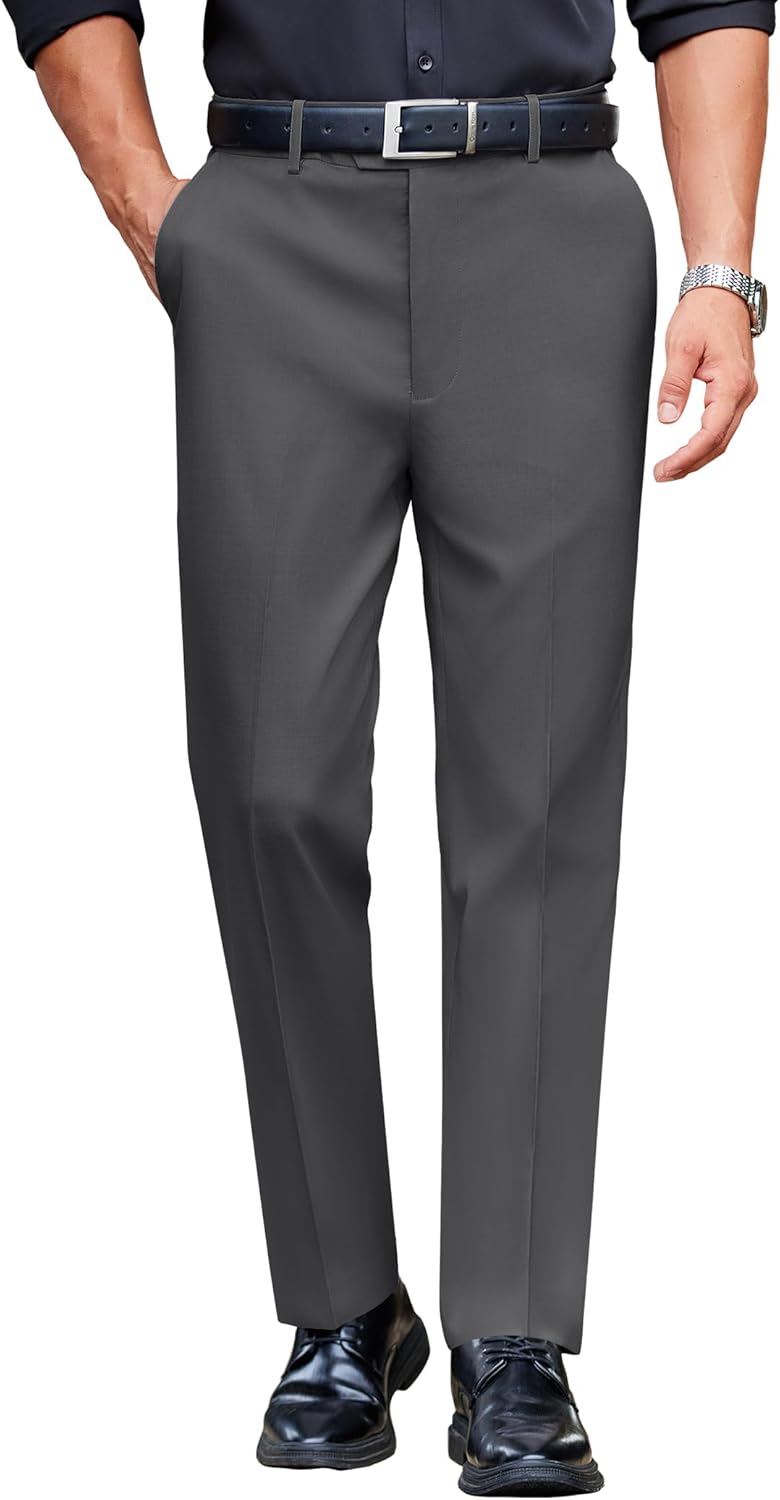 COOFANDY Mens Classic Casual Dress Pants with Expandable Waist