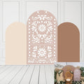 Beige Cielito Lindo Arch Backdrop Cover for Weddings and Parties