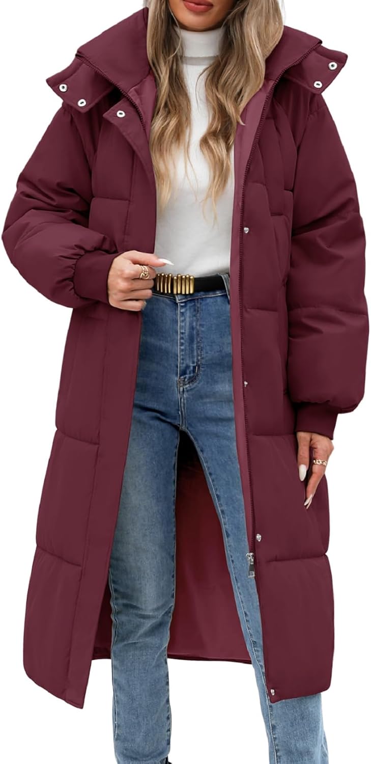 Women Long Puffer Coat Winter Warm Hooded Jacket for Style