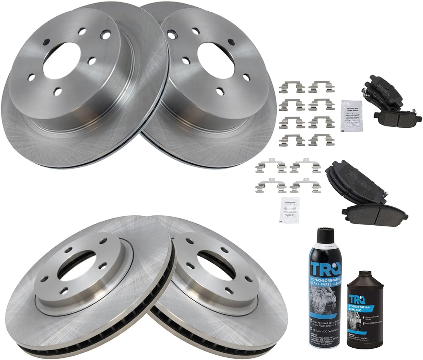 TRQ Brake Pad & Rotor Kit for 2004-2009 Nissan Quest Vehicles