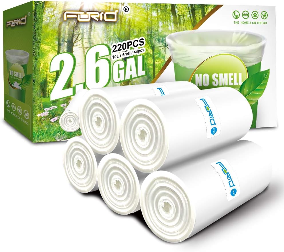 220ct Clear Small Trash Bags for Neat Spaces