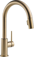 Delta Trinsic Brushed Gold Kitchen Faucet with Pull Down Sprayer