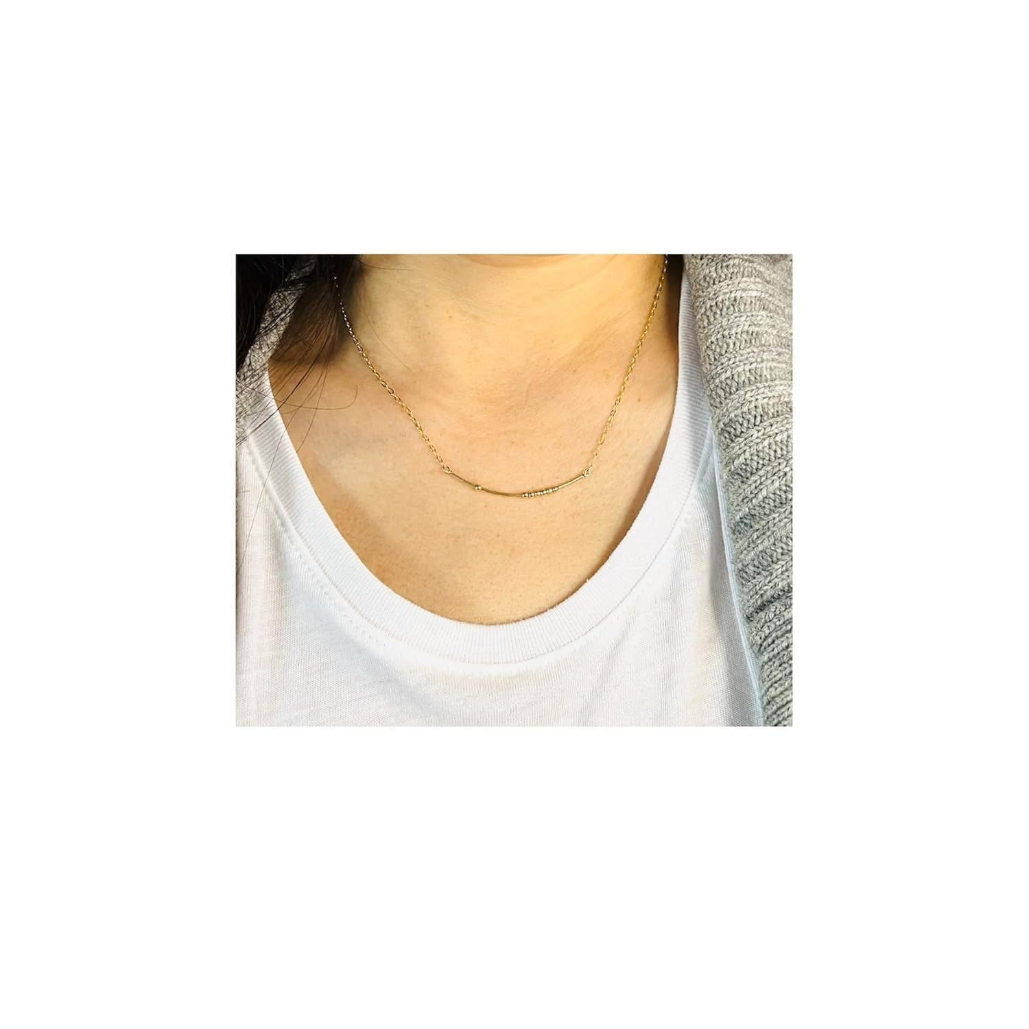 Custom Gold Fill Morse Code Necklace for Personalized Gifts