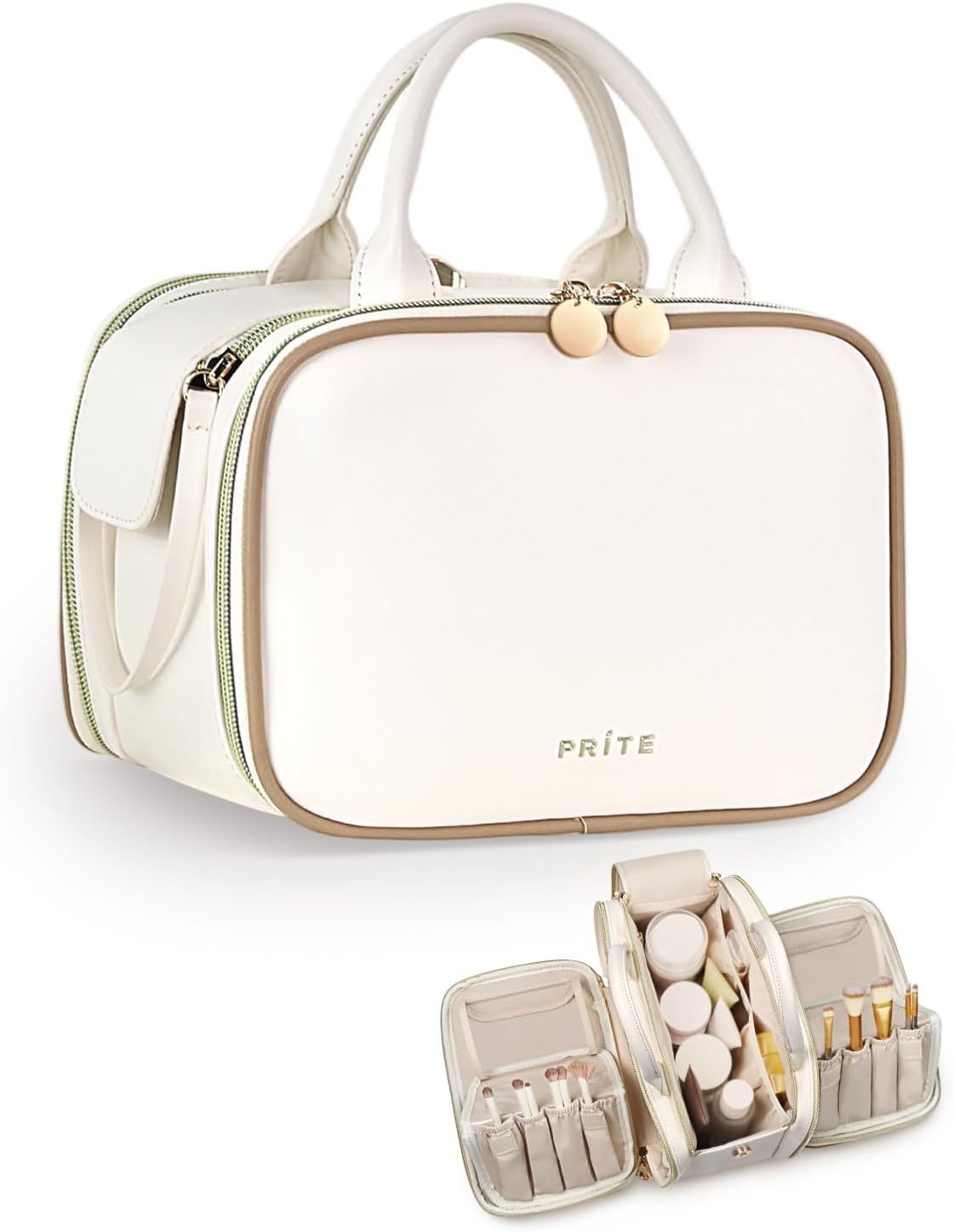 Prite Large Capacity Waterproof Travel Makeup Bag for Women