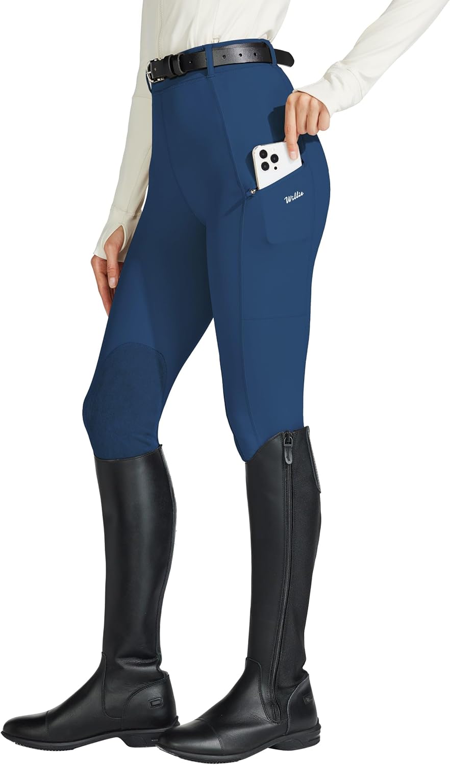 Willit Women's Horse Riding Pants with Knee-Patch for Comfort