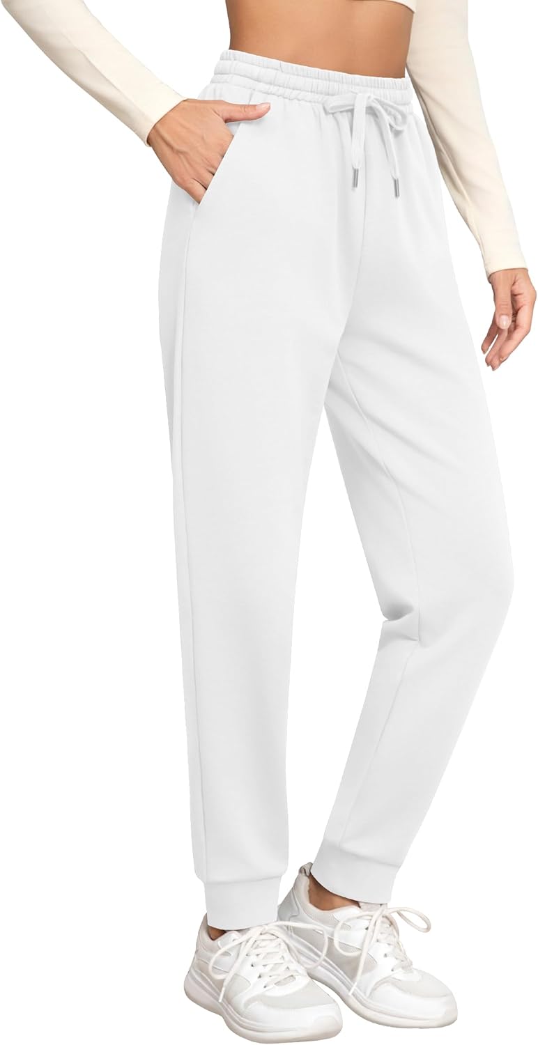 Missufe Women's High Waisted Fleece Baggy Sweatpants for Comfort