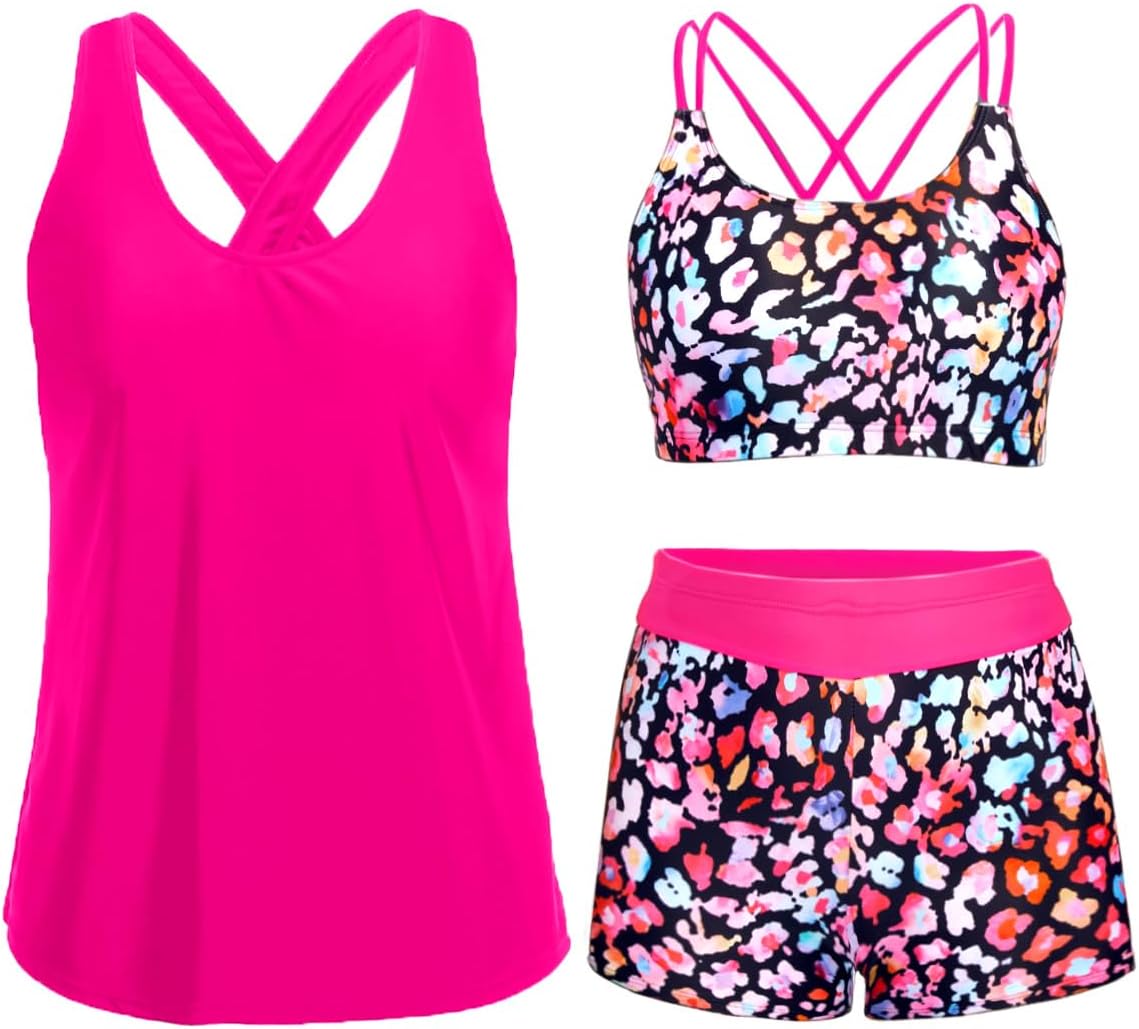Holipick 3 Piece Tankini Swimsuits for Women with Tummy Control