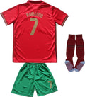 Portugal #7 Kids Soccer Jersey Kit Youth Sizes - New Season Edition