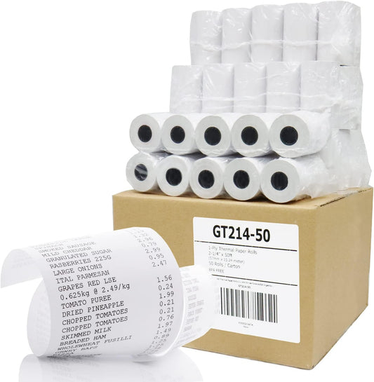 BPA-Free Gorilla Supply Thermal Paper Rolls - 50 Rolls