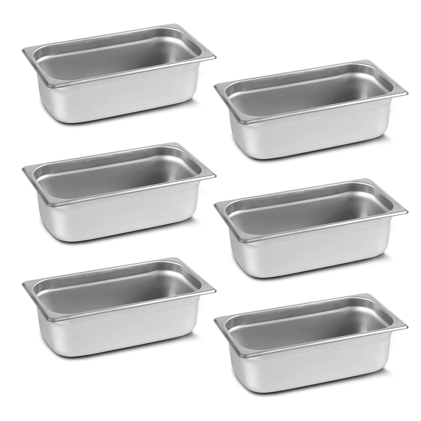 1/3 Hotel Pans 4 Inch Deep Stainless Steel Food Pan Set
