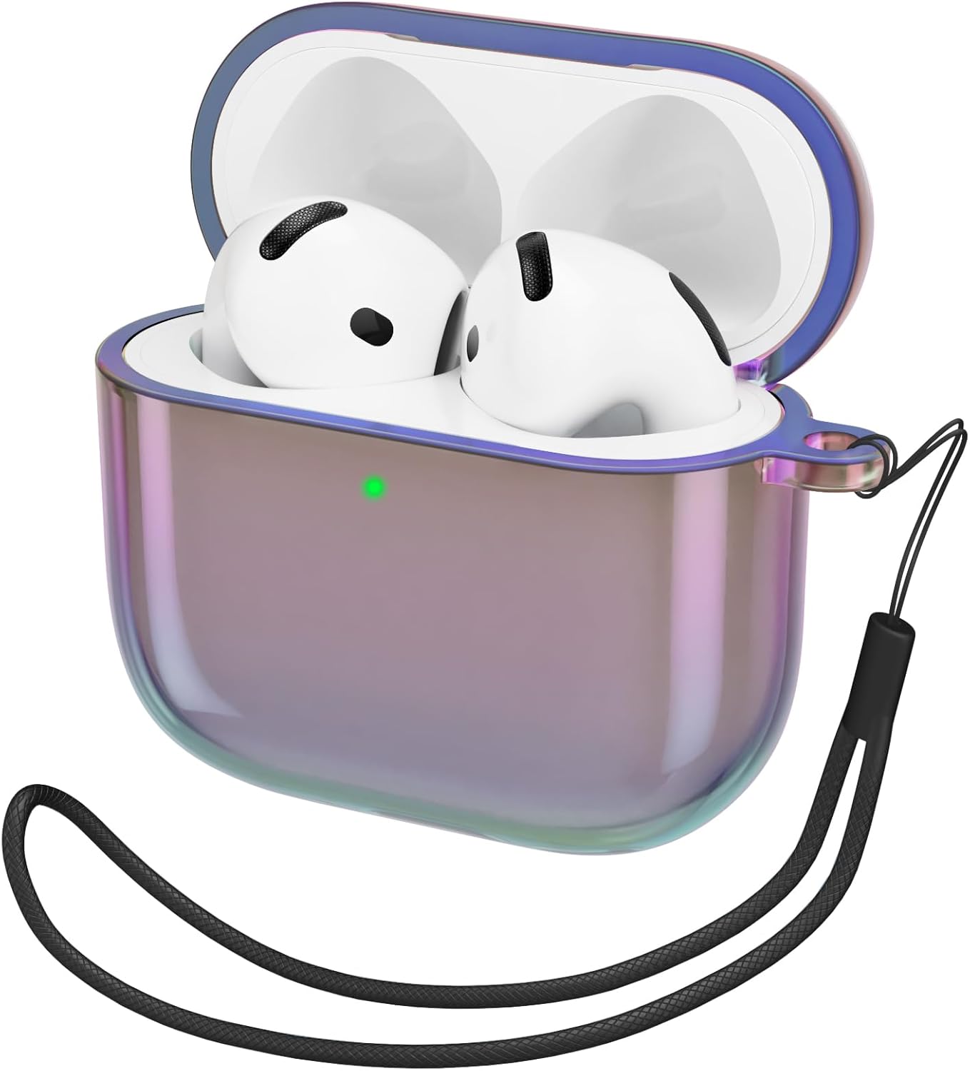 2024 Edition Drop-Resistant AirPods 4 Case in Iridescent Purple