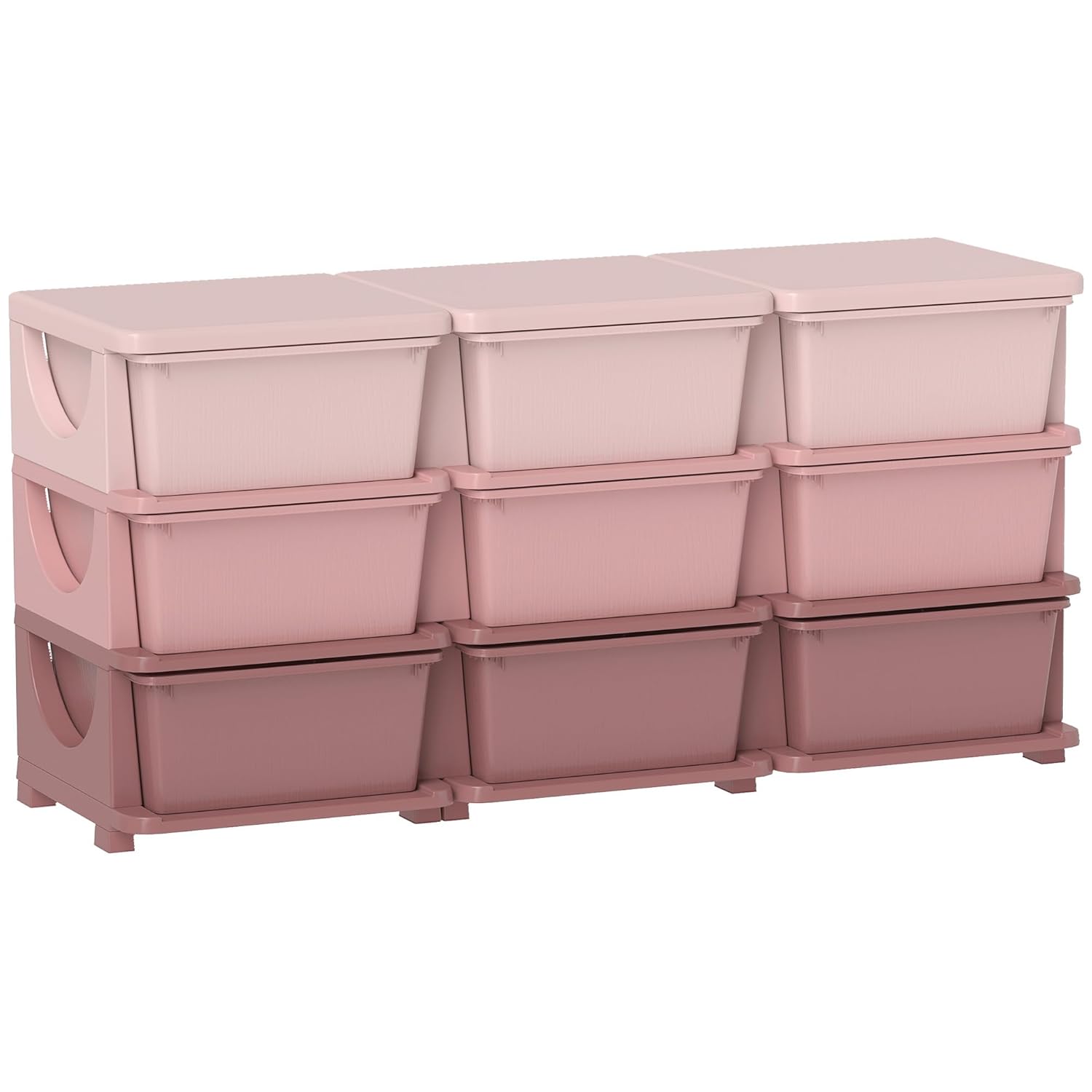 Qaba 3 Tier Kids Storage Unit with 9 Drawer Chest Organizer