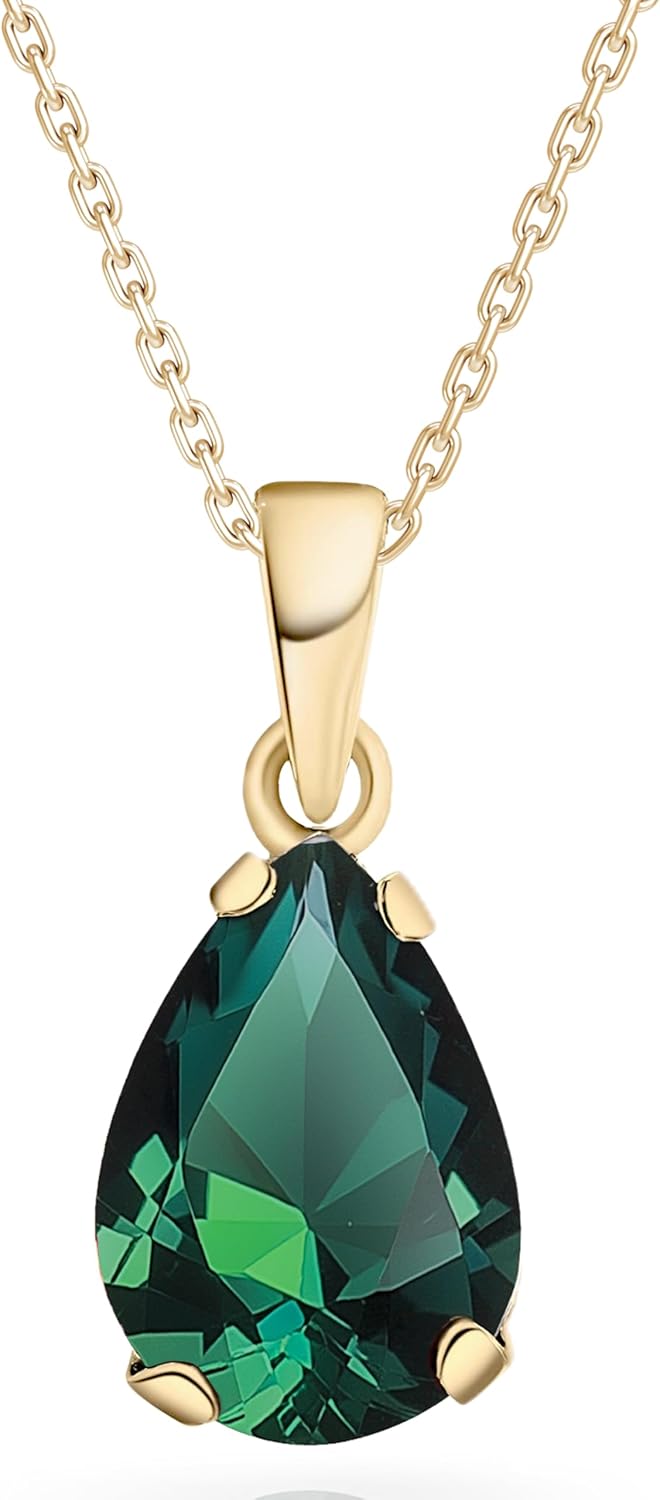14K Gold Gemstone Necklace for Women - Elegant Birthstone Gift