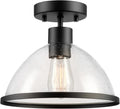 1-Light Outdoor Flush Mount Ceiling Light Matte Black - Modern