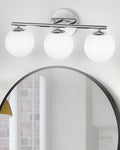 Globe Bathroom Light Fixtures Chrome Vanity Light with Milk White